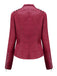 Veste en cuir à revers rouge solide des années 1980