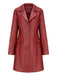 Manteau en cuir à revers solide des années 1940