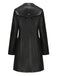 Manteau en cuir à revers solide des années 1940