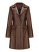 Manteau en cuir à revers solide des années 1940