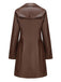 Manteau en cuir à revers solide des années 1940