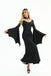 Robe sirène noire unie avec poignets chauve-souris des années 1930