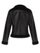 Manteau en cuir artificiel noir à revers solide des années 1960