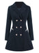 Manteau croisé à revers uni des années 1970