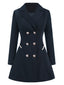 Manteau croisé à revers uni des années 1970