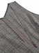 Robe à carreaux glen grise à col en V profond des années 40