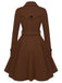 Manteau noir slim à revers couleur unie des années 1950
