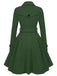 Manteau noir slim à revers couleur unie des années 1950