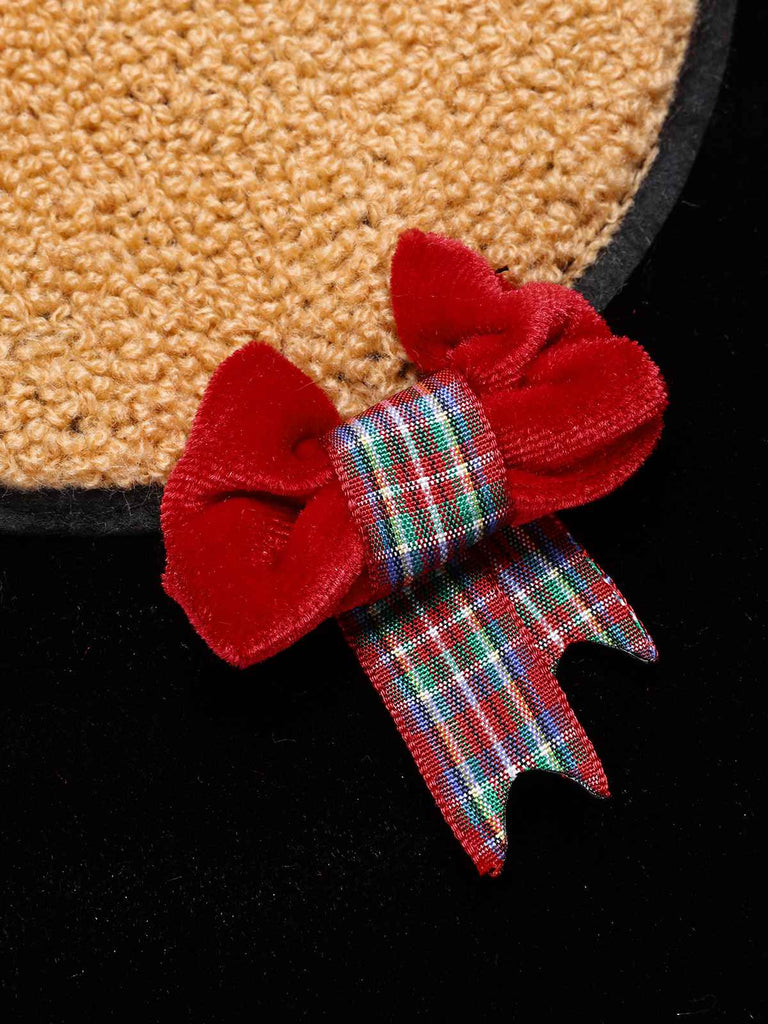 Combinaison en velours peluche noire à motif d'élan de Noël des années 1940