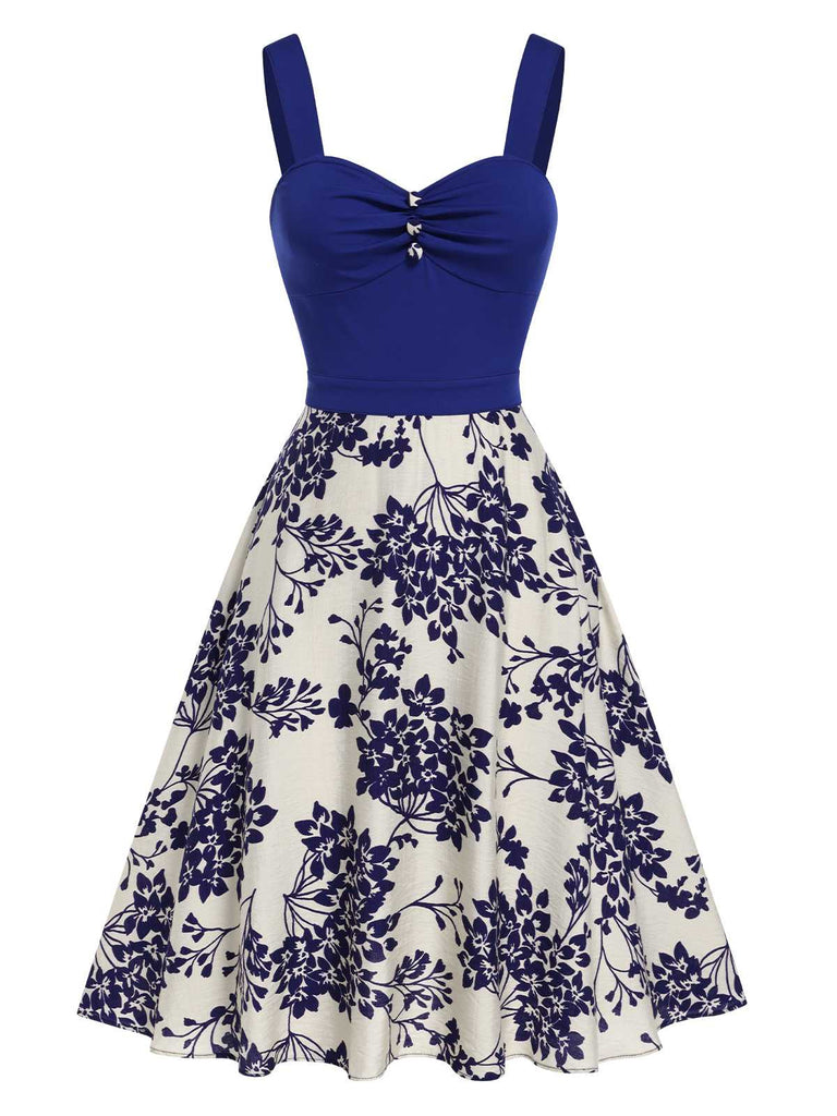 [Prévente] Robe rouge à col en cœur et boutons fleuris des années 1950