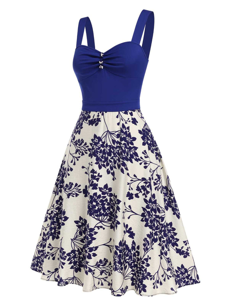 [Prévente] Robe rouge à col en cœur et boutons fleuris des années 1950