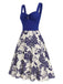 [Prévente] Robe rouge à col en cœur et boutons fleuris des années 1950
