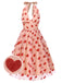 Robe en maille cœur rose à col licou des années 1950