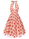 Robe en maille cœur rose à col licou des années 1950