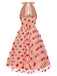 Robe en maille cœur rose à col licou des années 1950