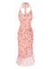 Robe sirène en maille de soie rose des années 1930