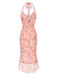 Robe sirène en maille de soie rose des années 1930