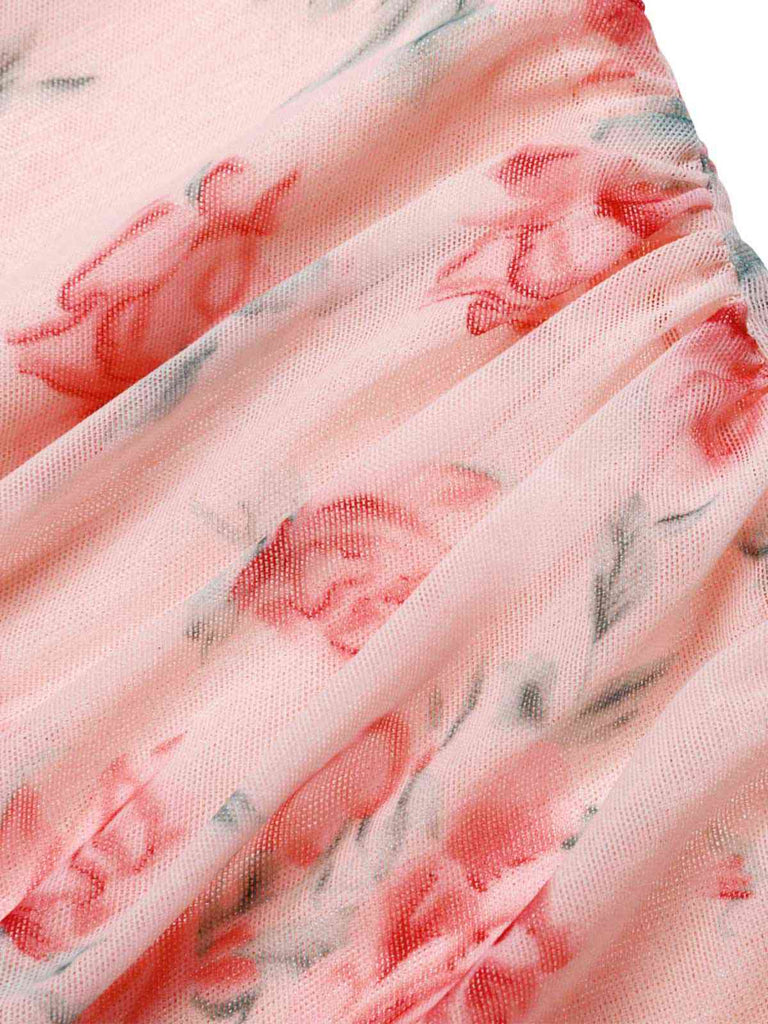 Robe sirène en maille de soie rose des années 1930