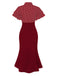 [Prévente] Robe sirène rose et noire à pois et col noué des années 1930