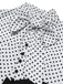 [Prévente] Robe sirène rose et noire à pois et col noué des années 1930