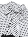 Robe sirène rose pêche à pois et col noué des années 1930