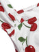 Robe rouge cerise à col cœur manches courtes en dentelle des années 1950