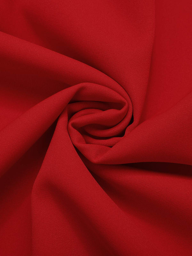 Robe rouge cerise à col cœur manches courtes en dentelle des années 1950