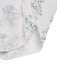 Robe bleue à volants et épaules dénudées motif floral des années 1930