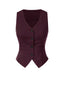 Gilet sans manches à rayures fines vin rouge des années 1960