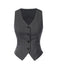 [Prévente] 2PCS Gilet à rayures fines vin rouge et jupe plissée des années 60