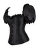 Haut corset noire gothique à manches bouffantes années 1980