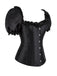 Haut corset noire gothique à manches bouffantes années 1980