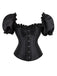 Haut corset noire gothique à manches bouffantes années 1980