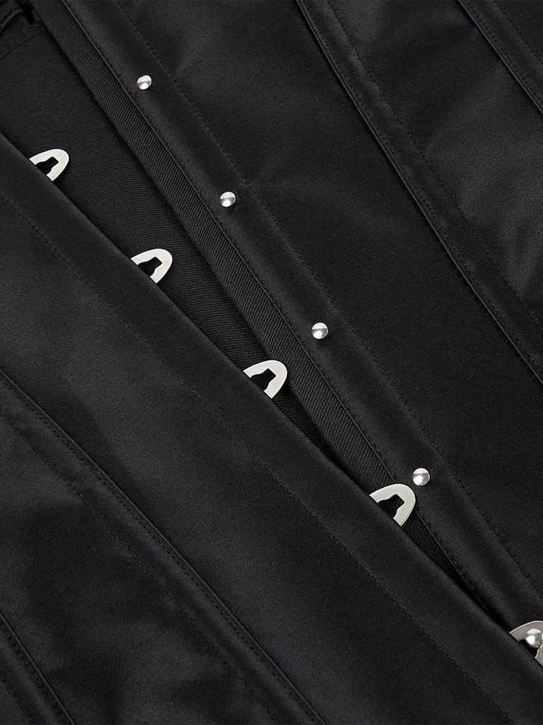 Haut corset noire gothique à manches bouffantes années 1980