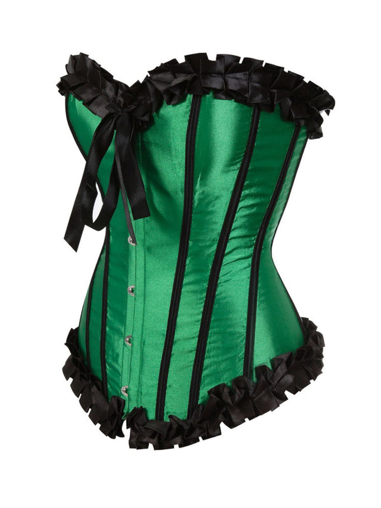 Corset patchwork plis creux avec nœud et reliures des années 1980