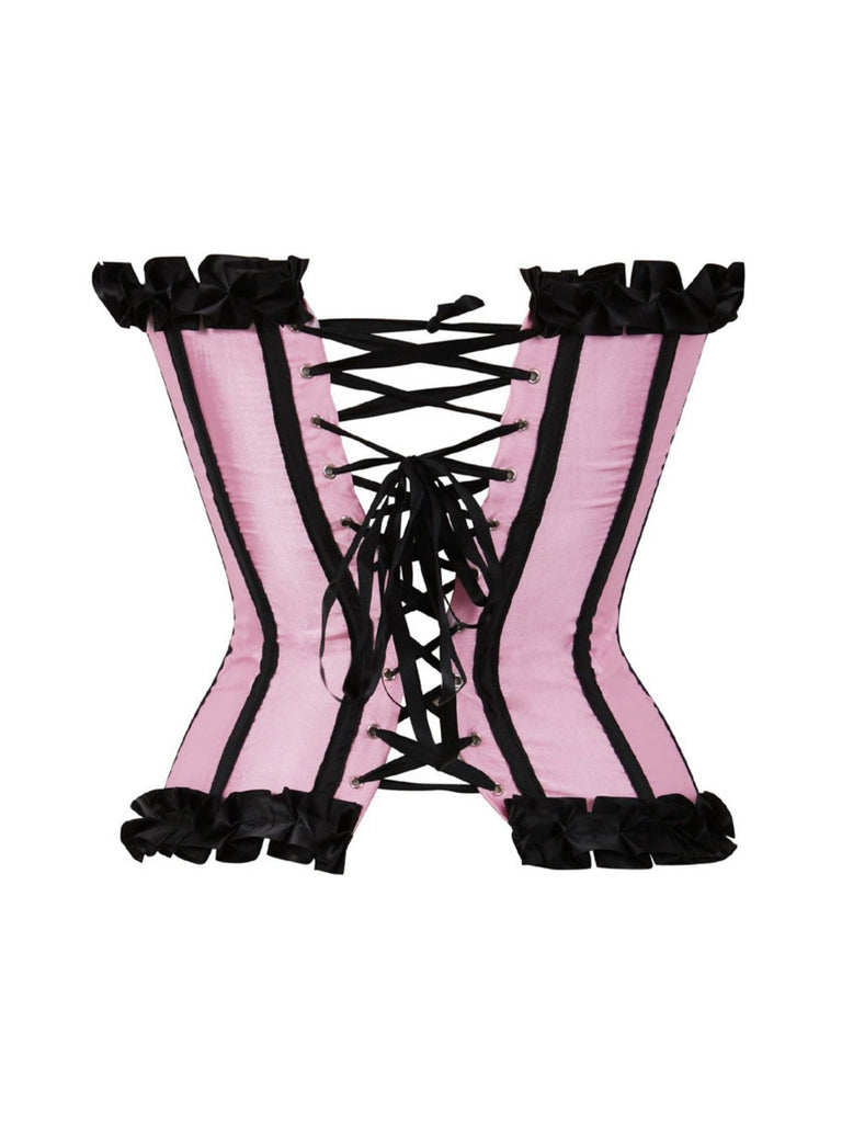 Corset patchwork plis creux avec nœud et reliures des années 1980
