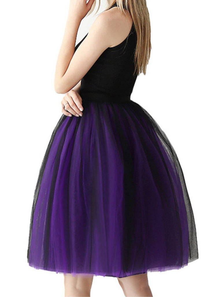 Jupon en maille avec ceinture en ruban dégradé des années 1950