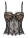 Haut corset gothique noir en dentelle à fines bretelles Années 1950 - 6