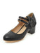 Chaussures vintage à bout rond et talon conique