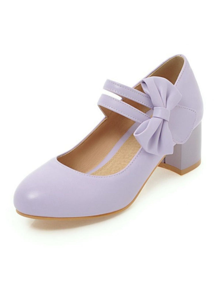 Chaussures vintage à bout rond et talon conique