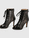 Sandales à talons hauts et bout ouvert patchwork de maille