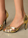Escarpins à talons hauts vintage à bout ouvert et à enfiler