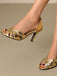 Escarpins à talons hauts vintage à bout ouvert et à enfiler
