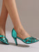Escarpins à talons hauts vintage à bout ouvert et à enfiler