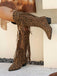 Bottes à talons hauts épais et pompons vintage