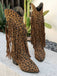 Bottes à talons hauts épais et pompons vintage
