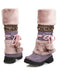 Bottes d'hiver vintage à pompons en fausse fourrure