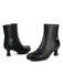 Bottines rétro en similicuir uni avec fermeture éclair latérale