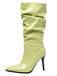 Bottes mi-mollet vintage en cuir verni uni
