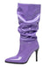 Bottes mi-mollet vintage en cuir verni uni